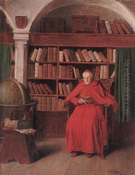 The Cardinal's Library Oil Painting by Erwin Eichinger