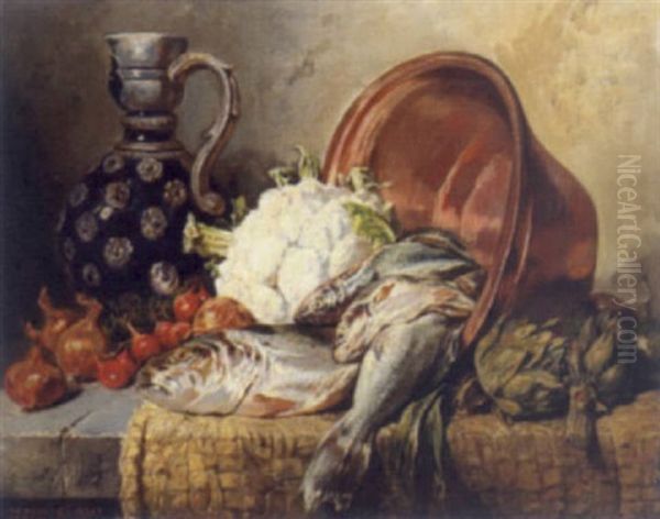 Stilleben Mit Kupferschussel Oil Painting by Hermann Eichler