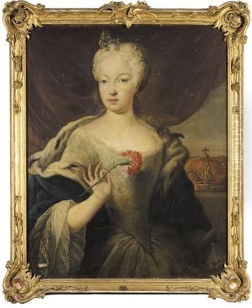 Portrait Of Queen Elisabeth Christine Of Prussia, Wife Of Friedrich Ii Oil Painting by Johann Conrad Eichler