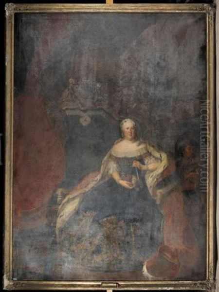 Portrait Of Duchess Christine Luise, Wife Of Duke Ludwig Rudolf Oil Painting by Johann Conrad Eichler