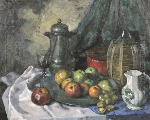 Stilleben Mit Apfeln Oil Painting by Helmut Eichrodt