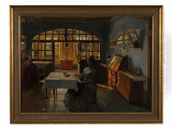 Interior Oil Painting by Rudolf Eichstaedt