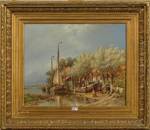 Port De Peche Oil Painting by Willem Hendrick Eickelberg