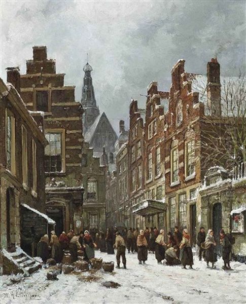 Market Day, Haarlem Oil Painting by Willem Hendrick Eickelberg