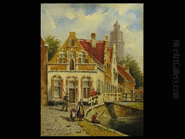 Niederlandische Dorfszene Oil Painting by Willem Hendrick Eickelberg