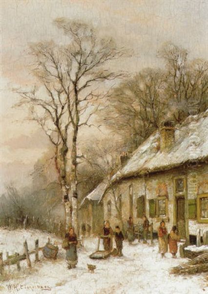 Winterlandskap Oil Painting by Willem Hendrick Eickelberg