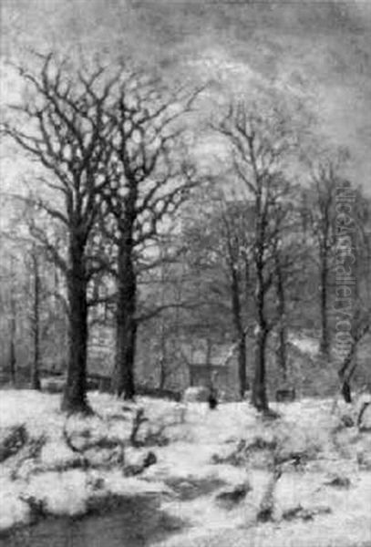 Schneebedeckte Waldlandschaft by Willem Hendrick Eickelberg