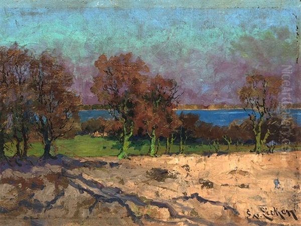 Autumn Landscape At The Baltic Sea Oil Painting by Elisabeth Von Eicken