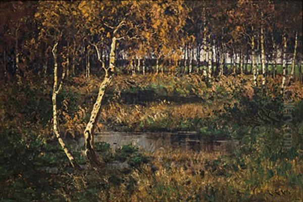 Herbstlicher Wald Oil Painting by Elisabeth Von Eicken