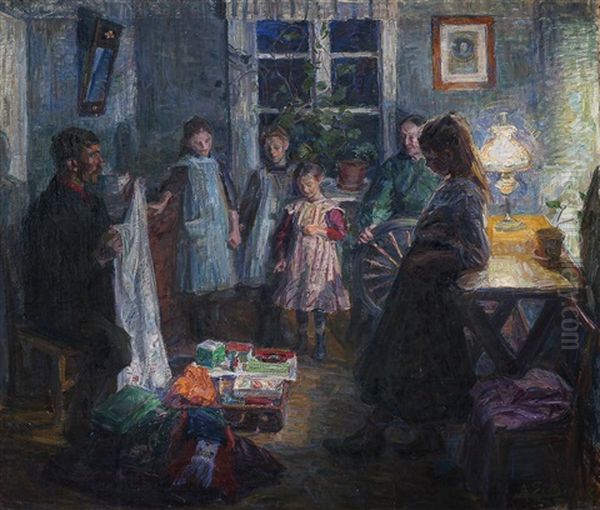 The Peddler Oil Painting by August Eiebakke