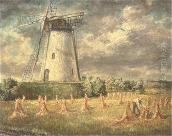 Witte Molen Van Zeddam Oil Painting by Bernardus Eilers