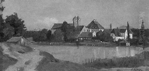 Kloster Seeon Oil Painting by Conrad Eilers