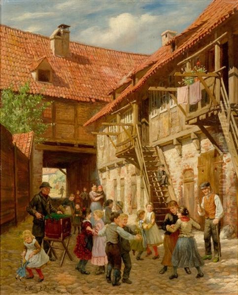 Peasant Festival In A Small Town Oil Painting by Wilhelm Eilers