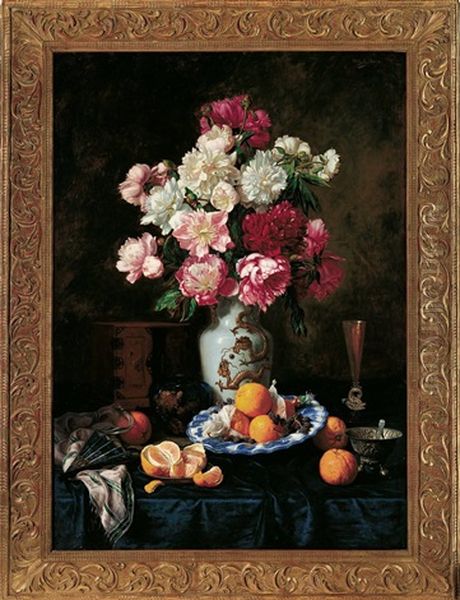 Grosses Blumen- Und Fruchtestilleben Oil Painting by Wilhelm Eilers