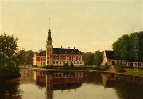 Hvedholm Castle Oil Painting by Eiler Rasmussen Eilersen