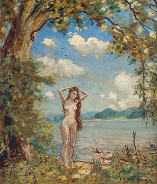 Nymph Along The River Oil Painting by Louis Michel Eilshemius