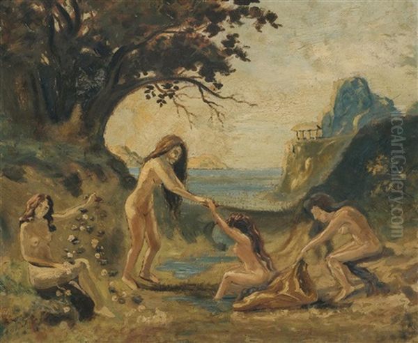 Frolicking Nymphs Oil Painting by Louis Michel Eilshemius