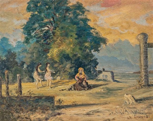 Hula Dancers Oil Painting by Louis Michel Eilshemius