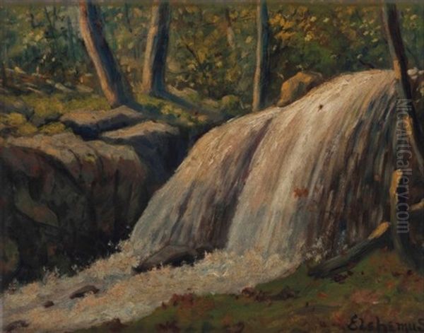 Waterfall Oil Painting by Louis Michel Eilshemius