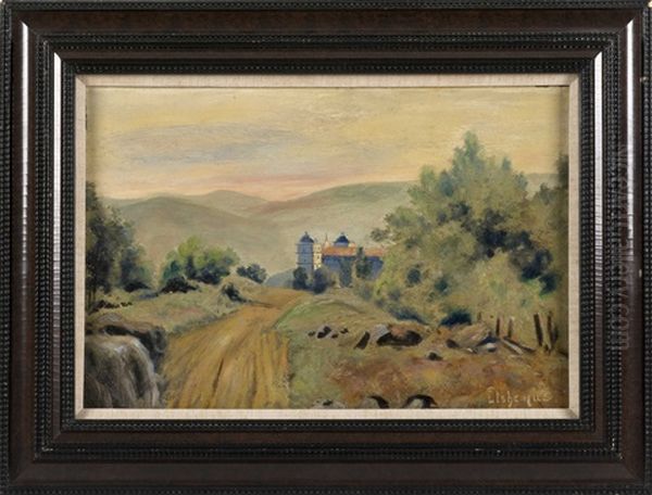 Santa Barbara Mission Oil Painting by Louis Michel Eilshemius