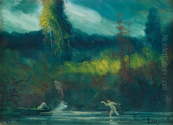 Two Bathers Oil Painting by Louis Michel Eilshemius