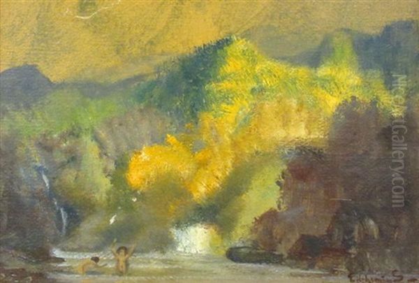 Sunlight Mount Oil Painting by Louis Michel Eilshemius