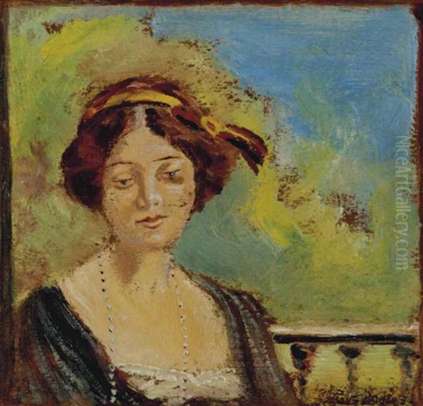 Portrait Of A Woman Oil Painting by Louis Michel Eilshemius