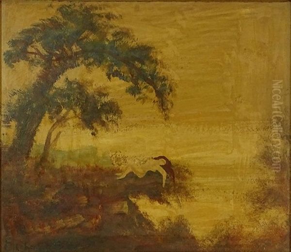 Nude In Landscape Oil Painting by Louis Michel Eilshemius