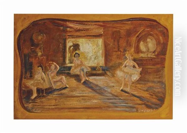 Ballet Girls Oil Painting by Louis Michel Eilshemius