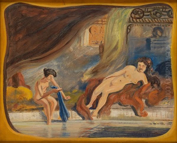 The Turkish Bath Oil Painting by Louis Michel Eilshemius