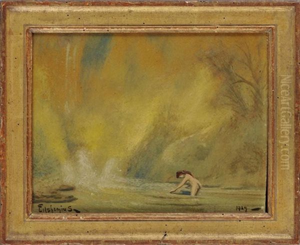 Woman Bathing Oil Painting by Louis Michel Eilshemius