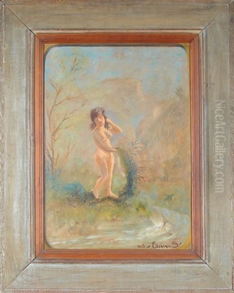 Nude Woman In A Landscape Oil Painting by Louis Michel Eilshemius