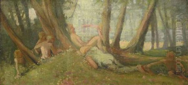 Figures In Landscape Oil Painting by Louis Michel Eilshemius