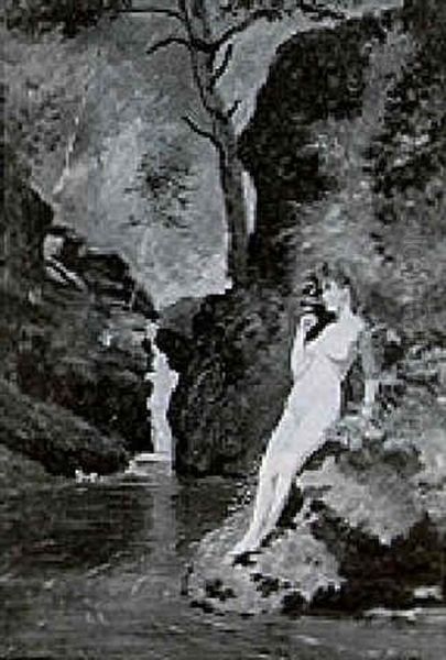 Bather By A Waterfall Oil Painting by Louis Michel Eilshemius