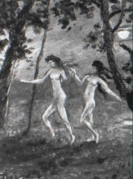 Two Nudes Dancing Oil Painting by Louis Michel Eilshemius