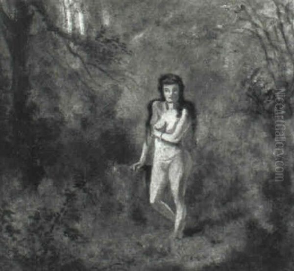 Nude In A Forest Oil Painting by Louis Michel Eilshemius