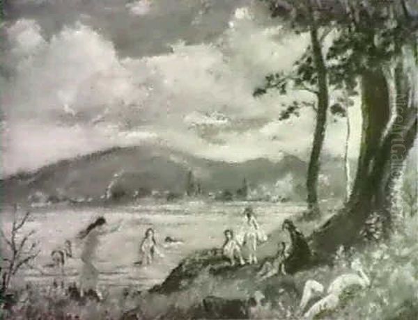 Nudes In Landscape Oil Painting by Louis Michel Eilshemius