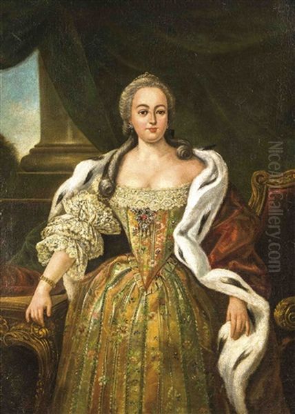 Groot War Nach Seinem Studium In Dresden Einem Ruf Der Russischen Kaiserin Elisabeth Petrovna Nach St. Petersburg Gefolgt Oil Painting by Georg Christoph Eimmart