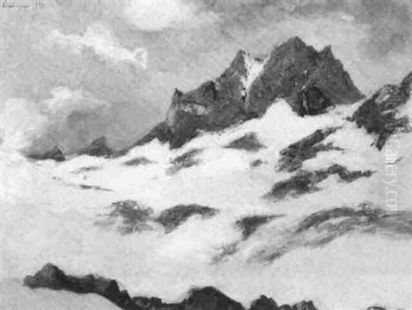 Berge Im Schnee Oil Painting by Andreas Einberger