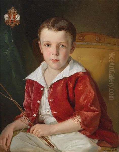 Portrait Des Julius Lowe, Sohn Des Alexander Lowe, Dem Letzten Direktor Der Wiener Porzellanmanufaktur Oil Painting by Anton Einsle