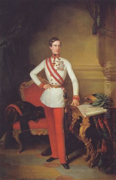 Kaiser Franz Joseph I. Von Osterreich Oil Painting by Anton Einsle