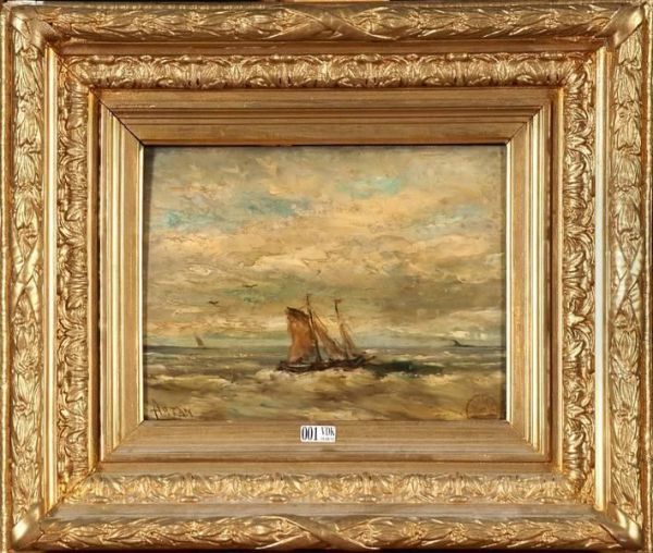 Marine Oil Painting by Louis Artan De Saint-Martin