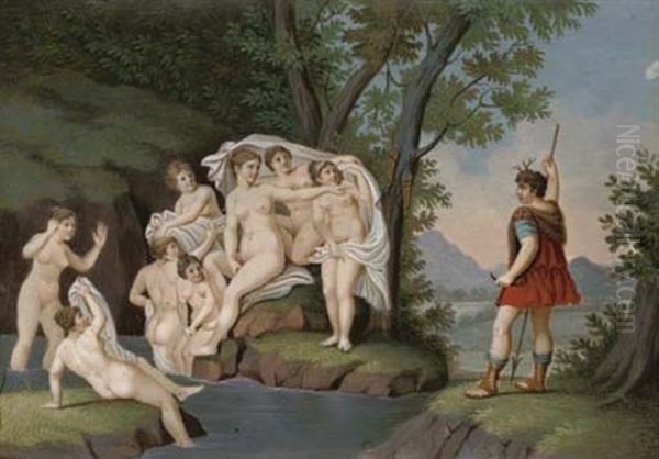 Diana And Actaeon Oil Painting by Joseph Einsle