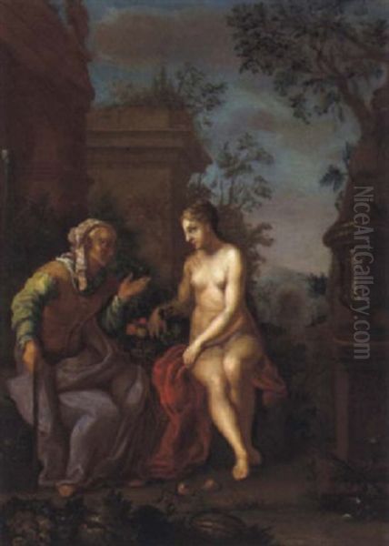 Vertumnus Und Pomona Oil Painting by Nikolaus Friedrich Eisenberger