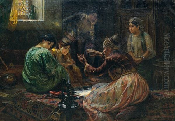 La Conteuse Oil Painting by Ferencz Franz Eisenhut