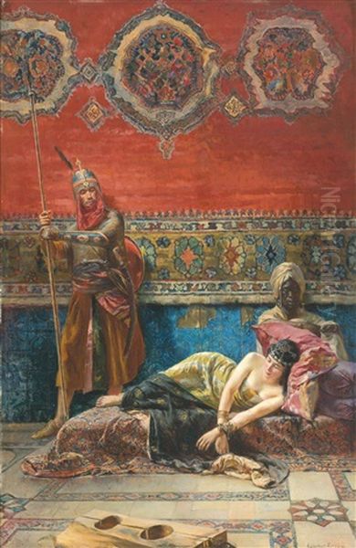 Captive In The Harem Oil Painting by Ferencz Franz Eisenhut