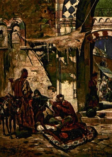 Die Heilung Durch Den Koran, Beirut Oil Painting by Ferencz Franz Eisenhut