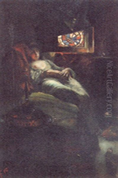 The Odalisque Oil Painting by Ferencz Franz Eisenhut