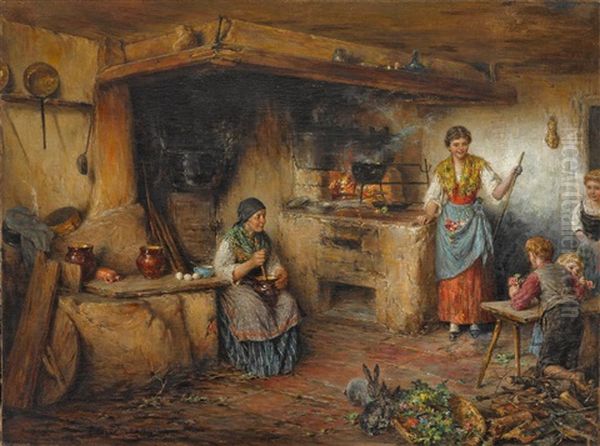 In Der Bauernkuche Oil Painting by Richard Eisermann