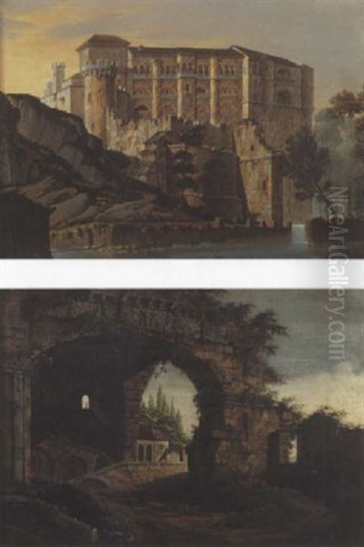 Vue Imaginaire De Ruine De Palais Oil Painting by Johann Anton Eismann